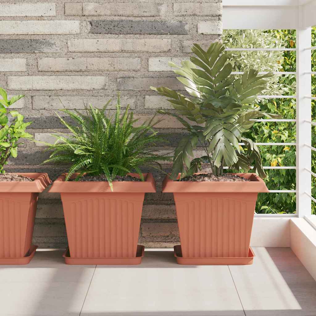 Plantenpotten 24 pcs Baksteenrood 33 x 33 x 26 cm Kunststof