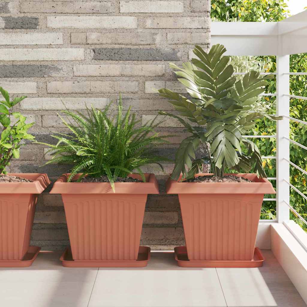Plantenpotten 24 pcs Baksteenrood 38 x 38 x 30 cm Kunststof