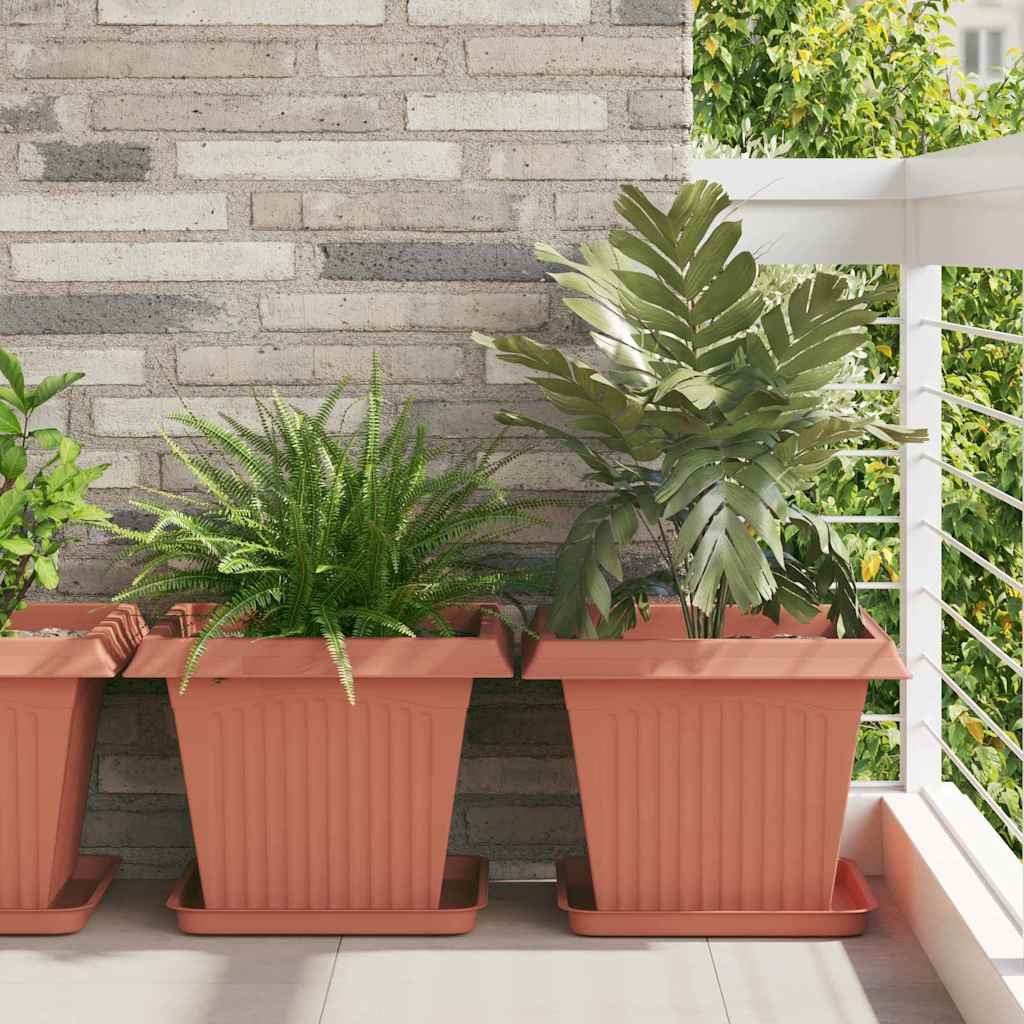 Plantenpotten 24 pcs Baksteenrood 43 x 43 x 33,5 cm Kunststof
