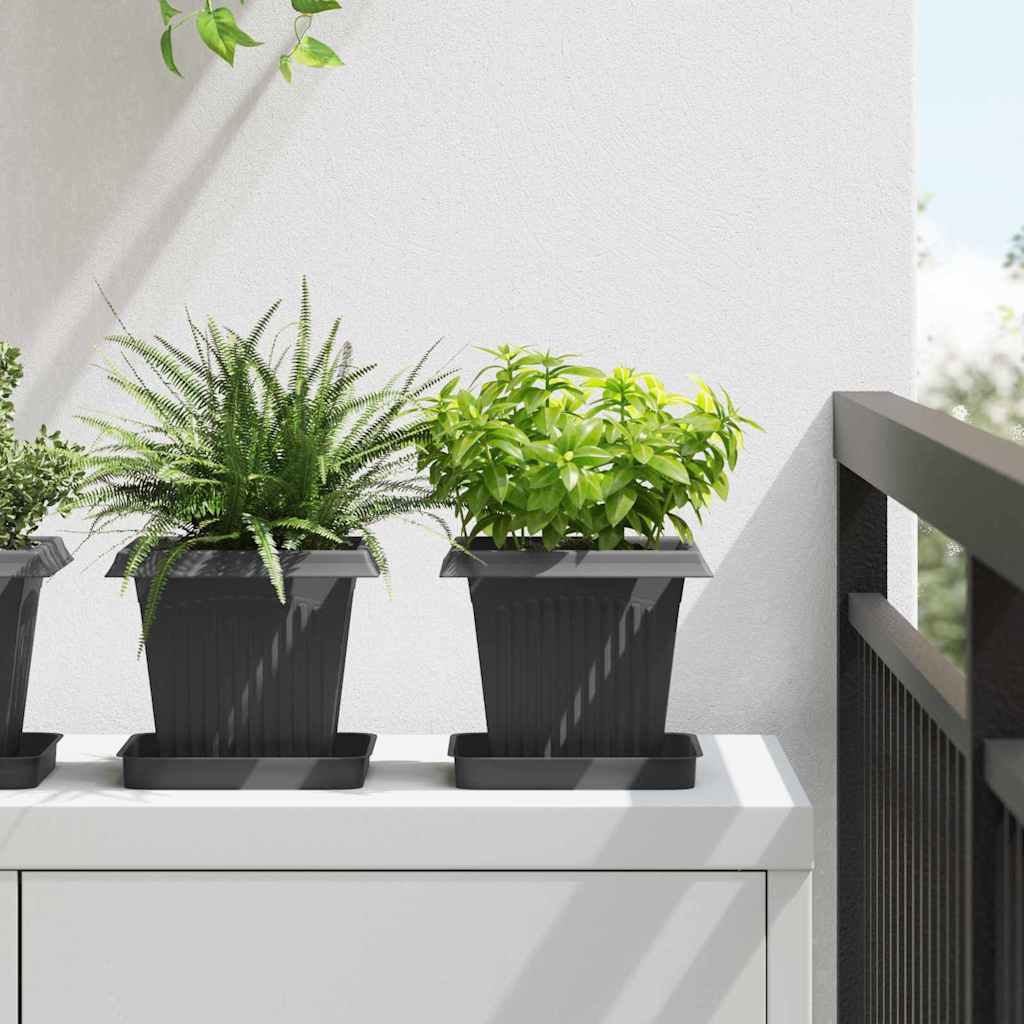 Plantenpotten 24 pcs Zwart 16 x 16 x 14 cm Kunststof
