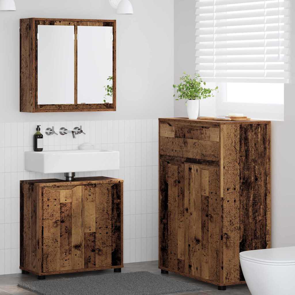Badkamermeubelset 3 st Oud Hout 72,5 x 36,5 x 100 cm – afbeelding 1