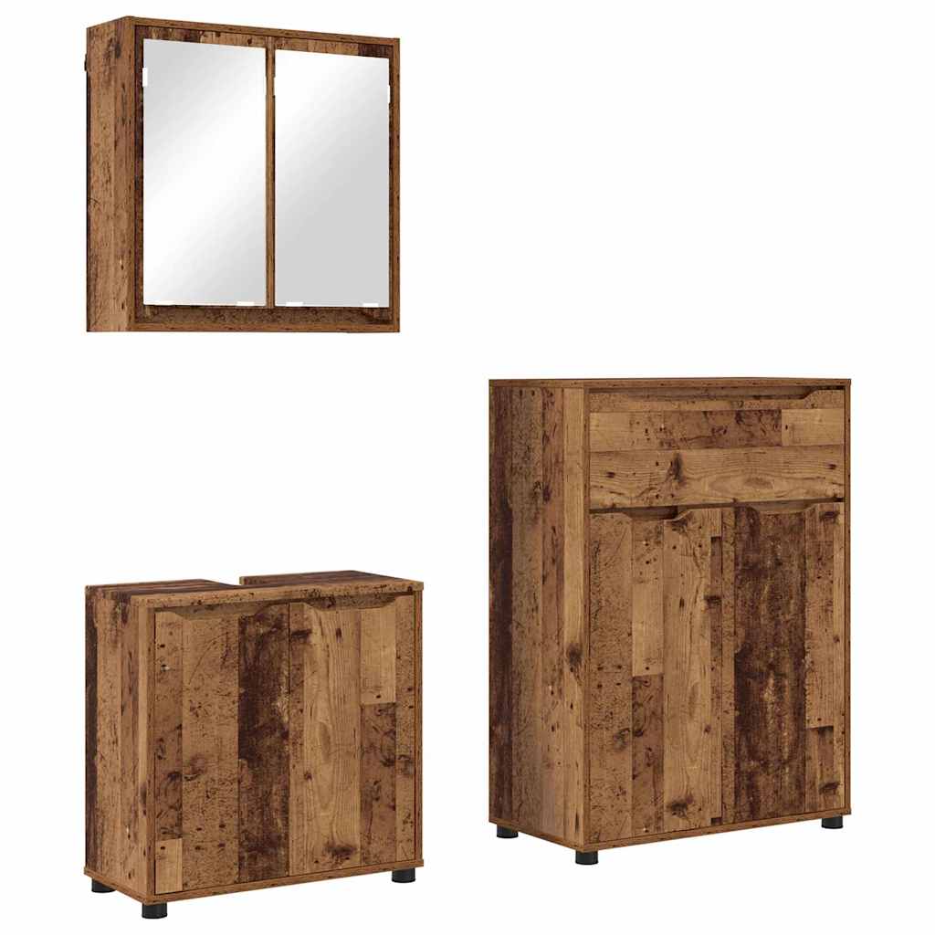 Badkamermeubelset 3 st Oud Hout 72,5 x 36,5 x 100 cm – afbeelding 2