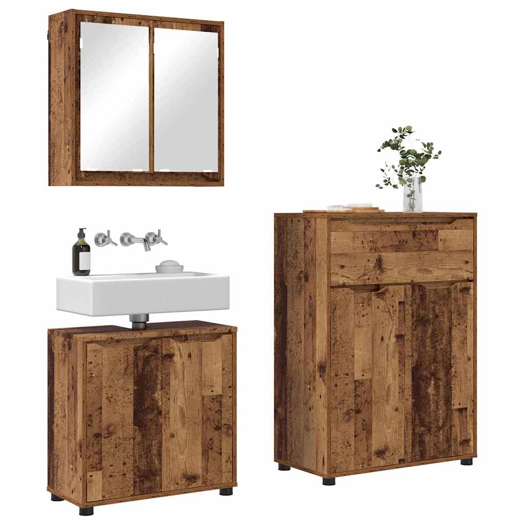 Badkamermeubelset 3 st Oud Hout 72,5 x 36,5 x 100 cm – afbeelding 3