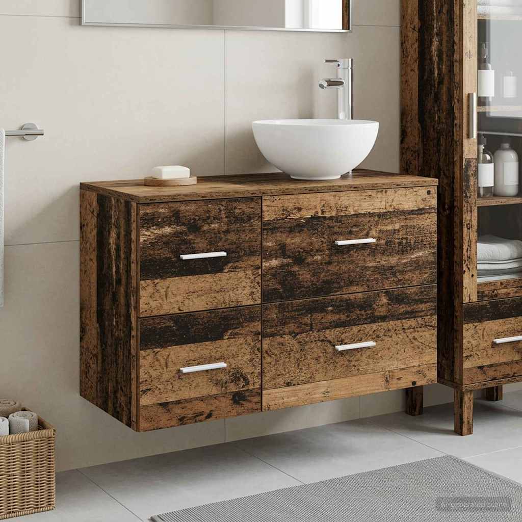 Badkamermeubelset 2 pcs Oud hout Bewerkt hout