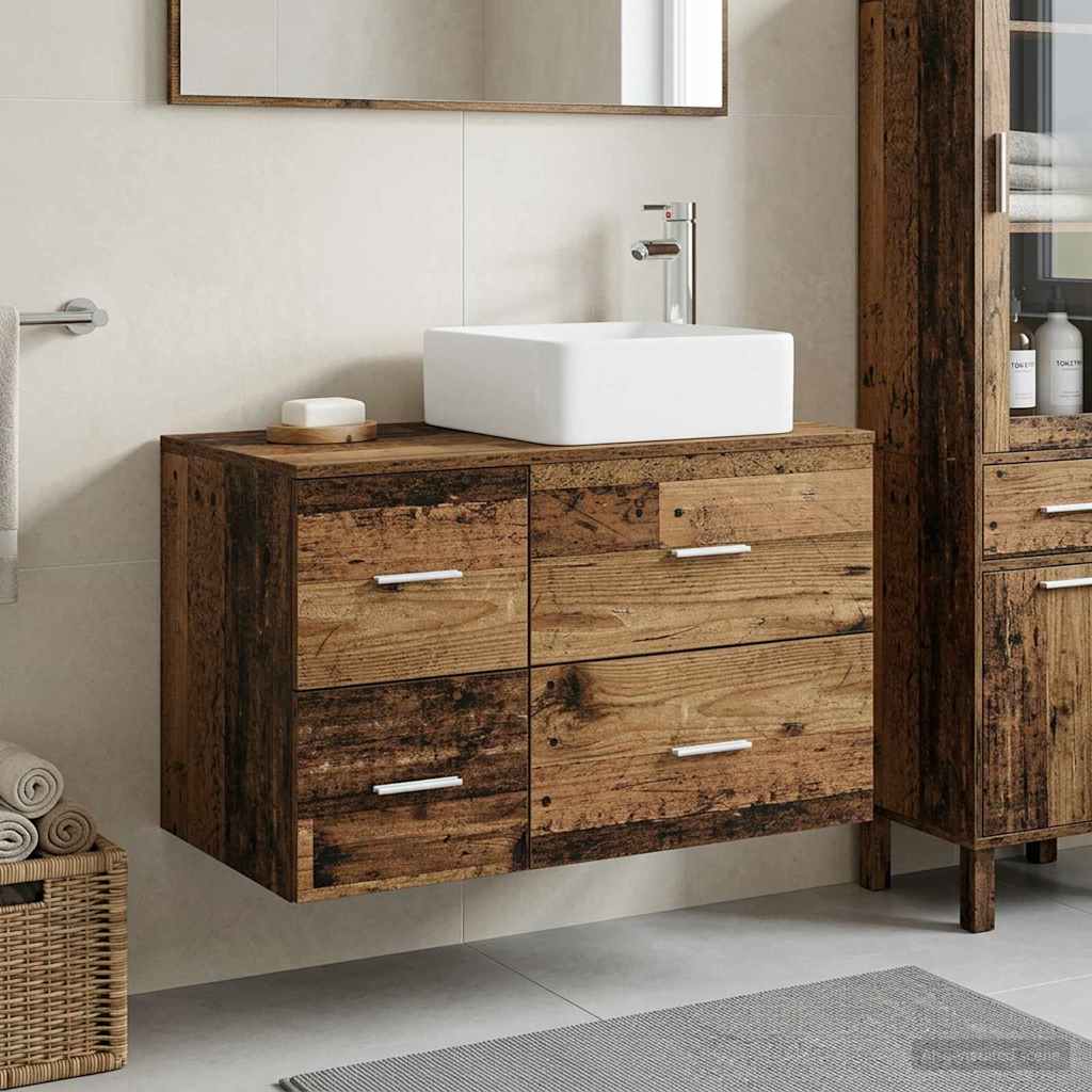 Badkamermeubelset 2 pcs Oud hout Bewerkt hout