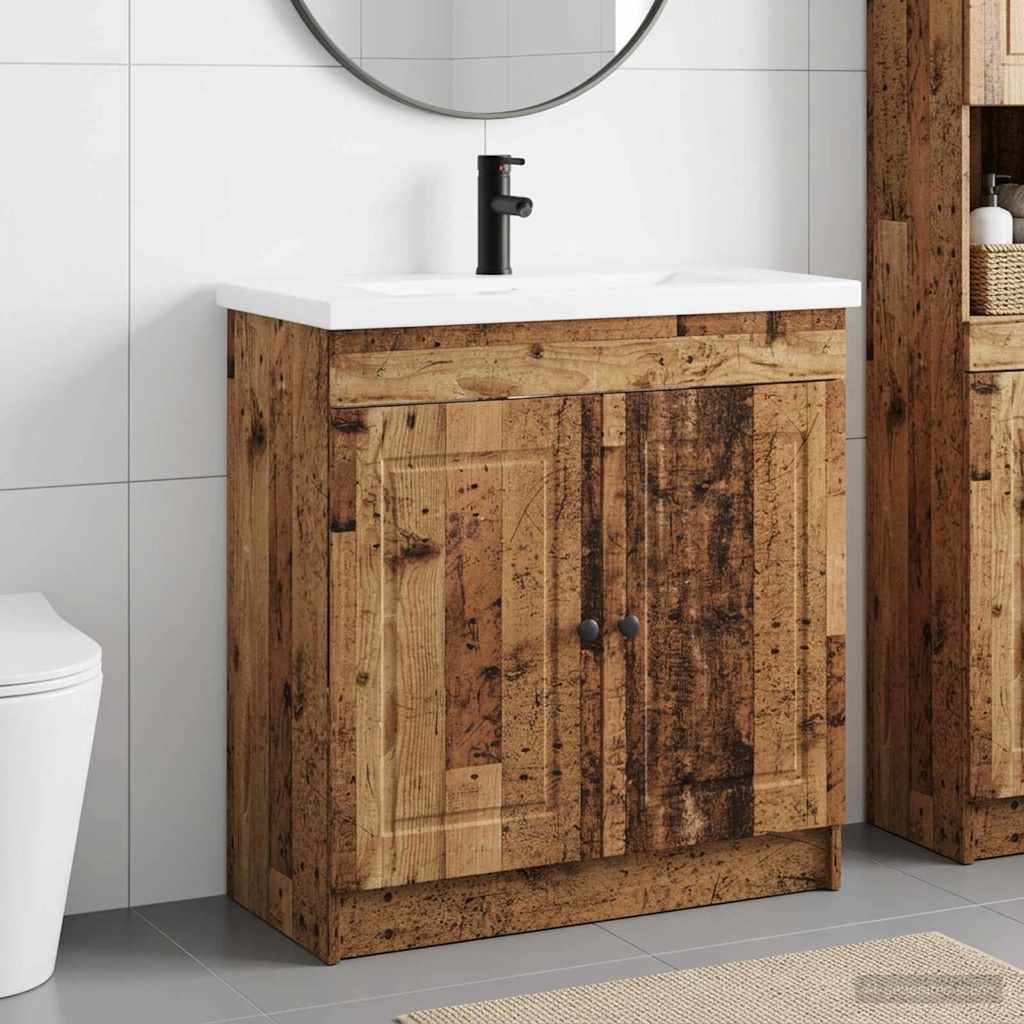 Badkamermeubelset Oud hout 56 x 37,5 x 81 cm Bewerkt hout