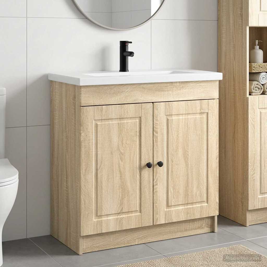 Badkamermeubelset Sonoma Eiken 78,5 x 37,5 x 81 cm Bewerkt hout