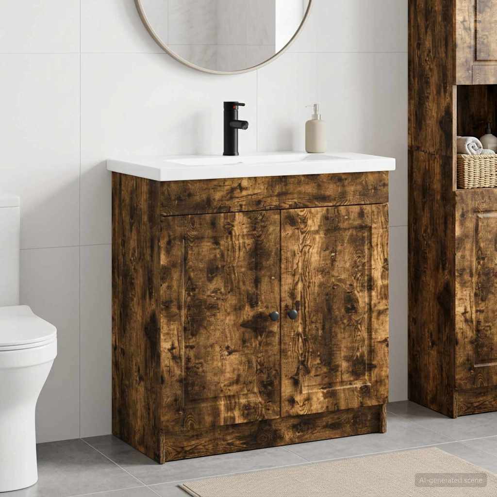Badkamermeubelset Gerookt eiken 78,5 x 37,5 x 81 cm