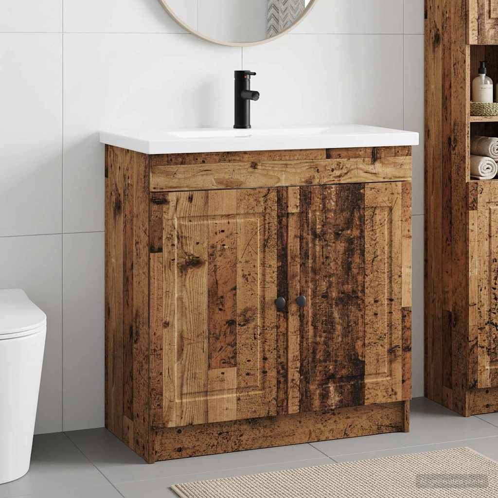 Badkamermeubelset Oud hout 78,5 x 37,5 x 81 cm Bewerkt hout
