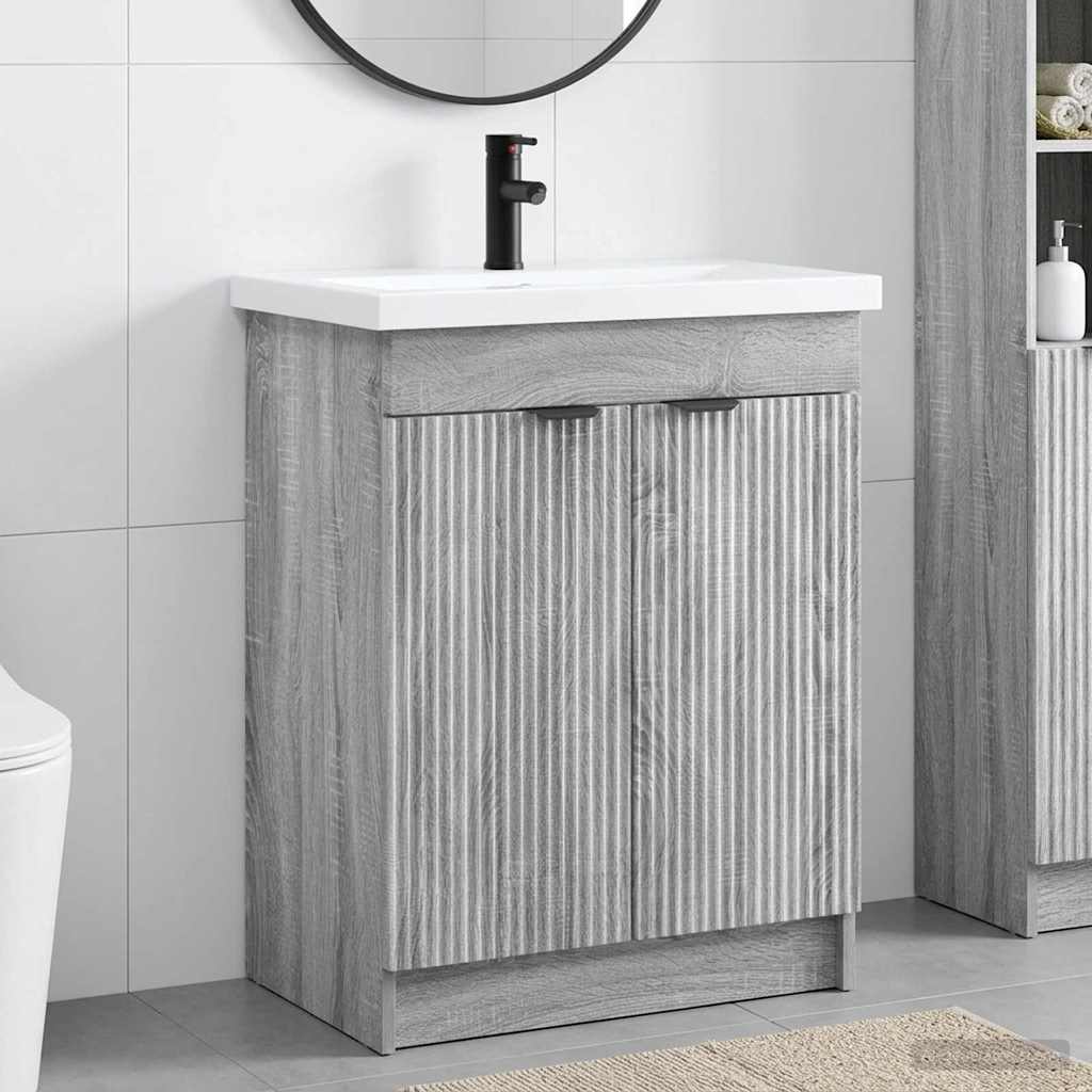 Badkamermeubelset Grijs Sonoma 78,5 x 37,5 x 81 cm Bewerkt hout