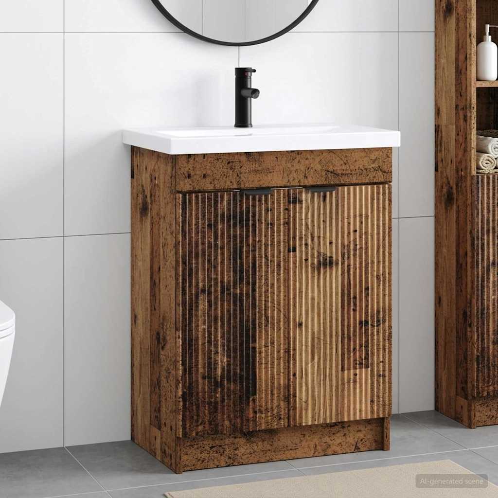 Badkamermeubelset Oud hout 78,5 x 37,5 x 81 cm Bewerkt hout