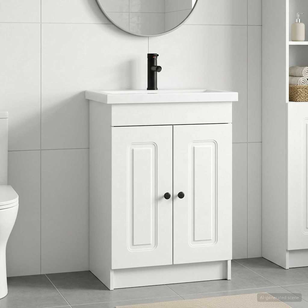 Badkamermeubelset Wit 56 x 37,5 x 81 cm Bewerkt hout