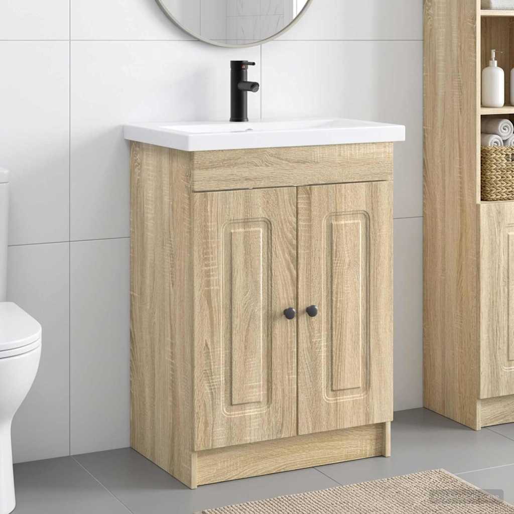 Badkamermeubelset Sonoma Eiken 78,5 x 37,5 x 81 cm Bewerkt hout