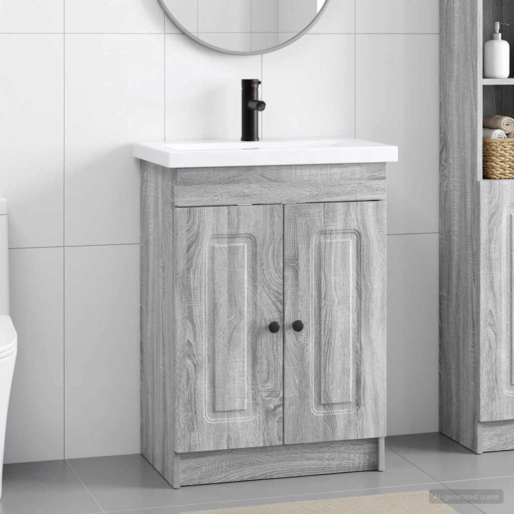 Badkamermeubelset Grijs Sonoma 78,5 x 37,5 x 81 cm Bewerkt hout