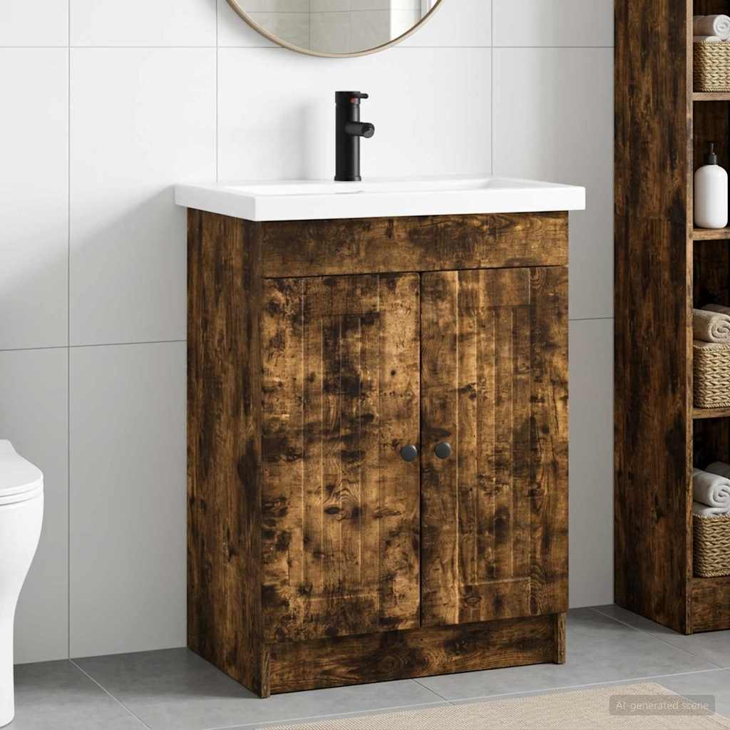 Badkamermeubelset Gerookt eiken 78,5 x 37,5 x 81 cm