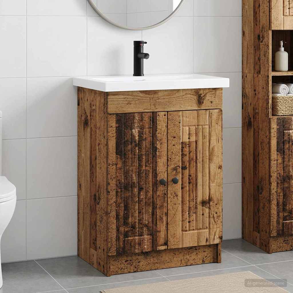 Badkamermeubelset Oud hout 78,5 x 37,5 x 81 cm Bewerkt hout