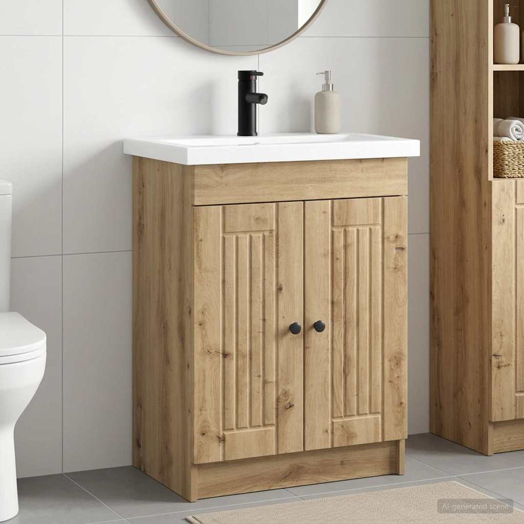 Badkamermeubelset Artisanaal eiken 78,5 x 37,5 x 81 cm