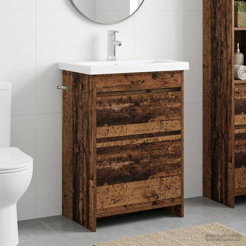 Badkamermeubelset Oud hout 61 x 40 x 84,5 cm Bewerkt hout