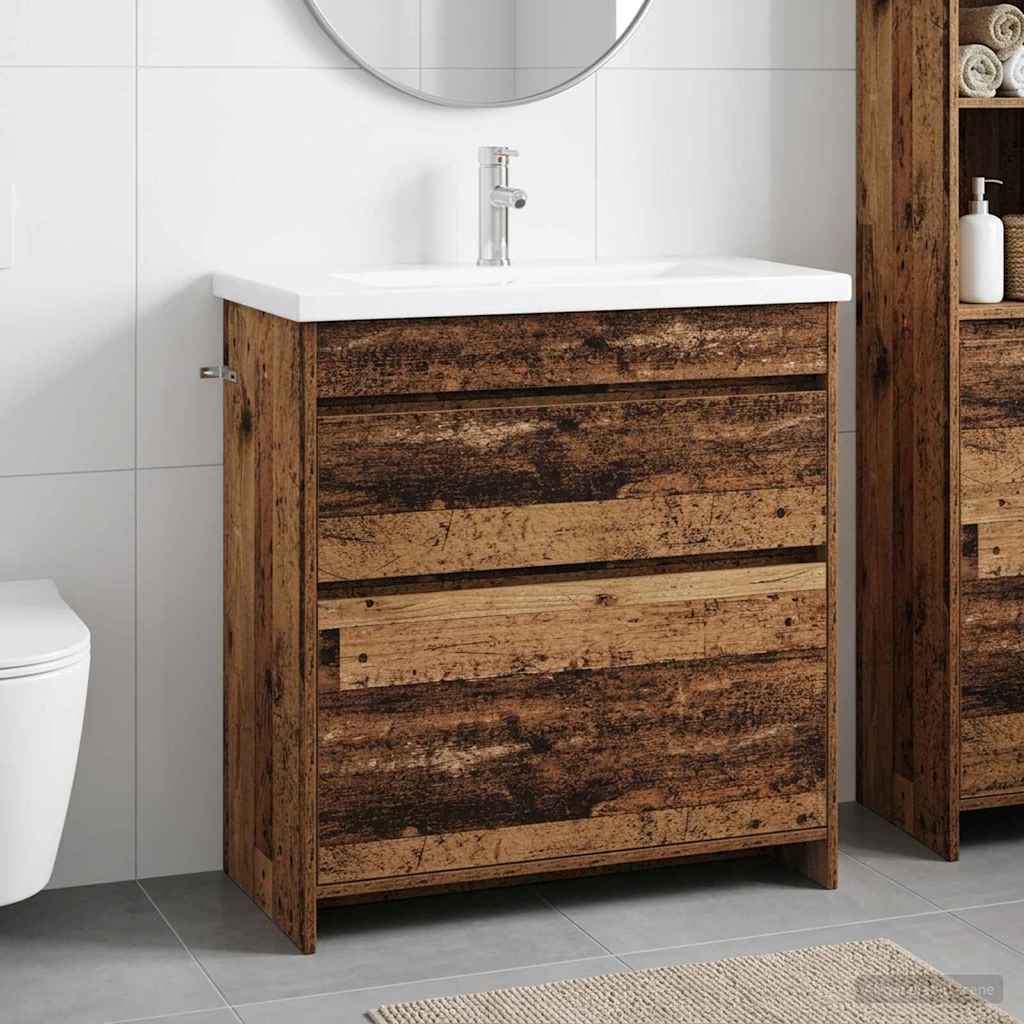 Badkamermeubelset Oud hout 81 x 40 x 84,5 cm Bewerkt hout