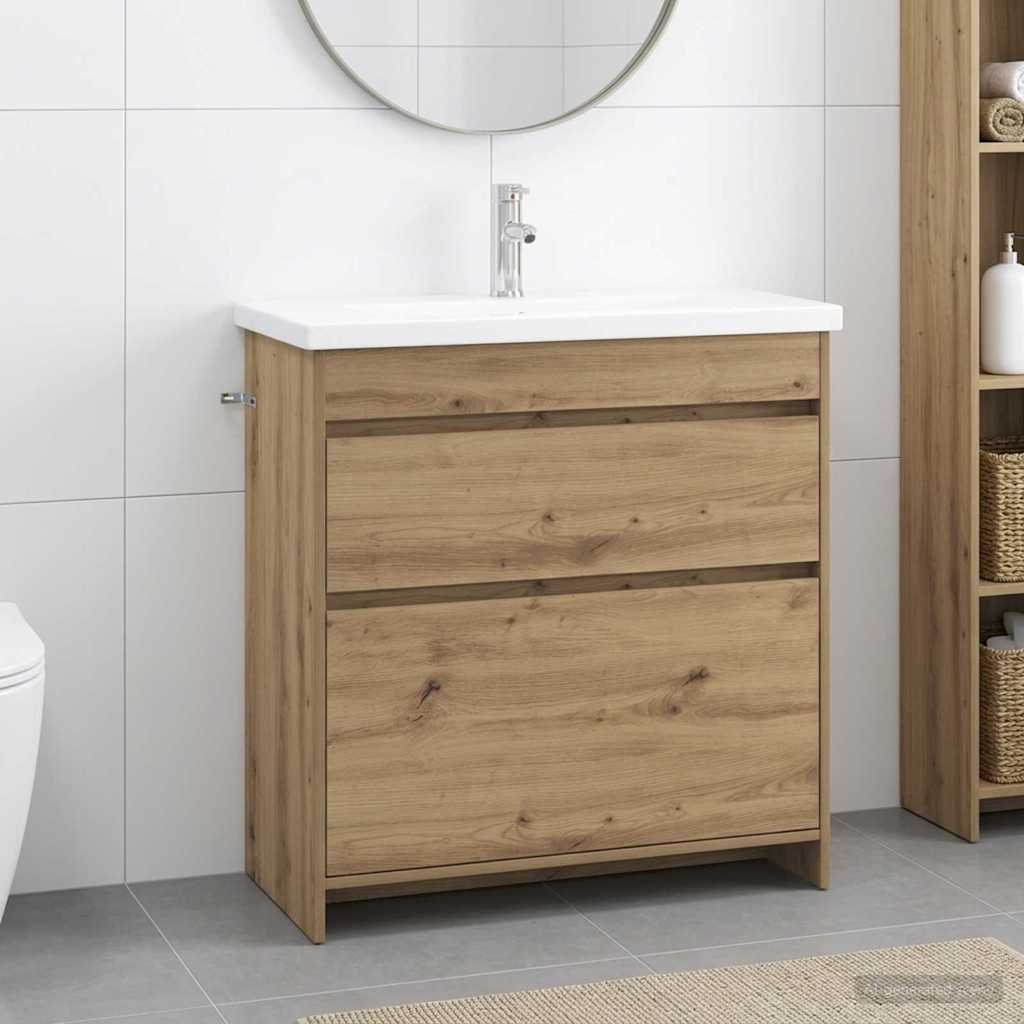 Badkamermeubelset Artisanaal eiken 81 x 40 x 84,5 cm