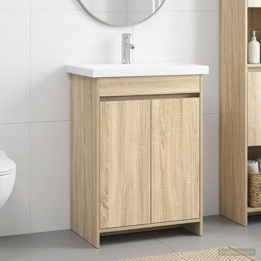 Badkamermeubelset Sonoma Eiken 61 x 40 x 84,5 cm Bewerkt hout