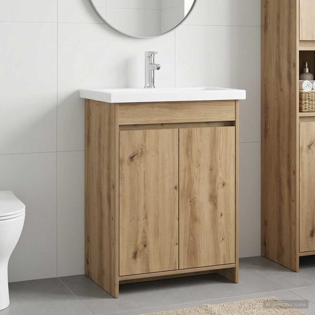 Badkamermeubelset Artisanaal eiken 61 x 40 x 84,5 cm