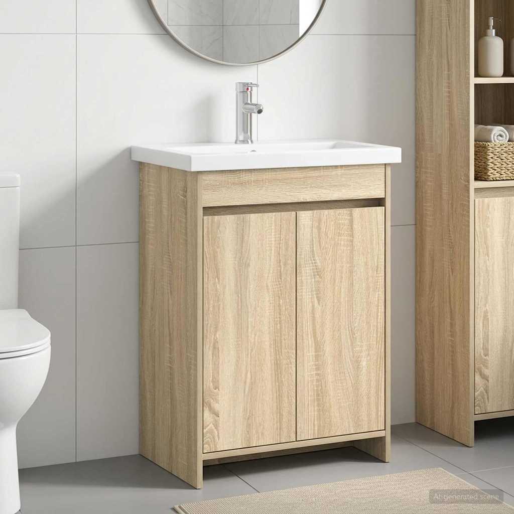 Badkamermeubelset Sonoma Eiken 81 x 40 x 84,5 cm Bewerkt hout