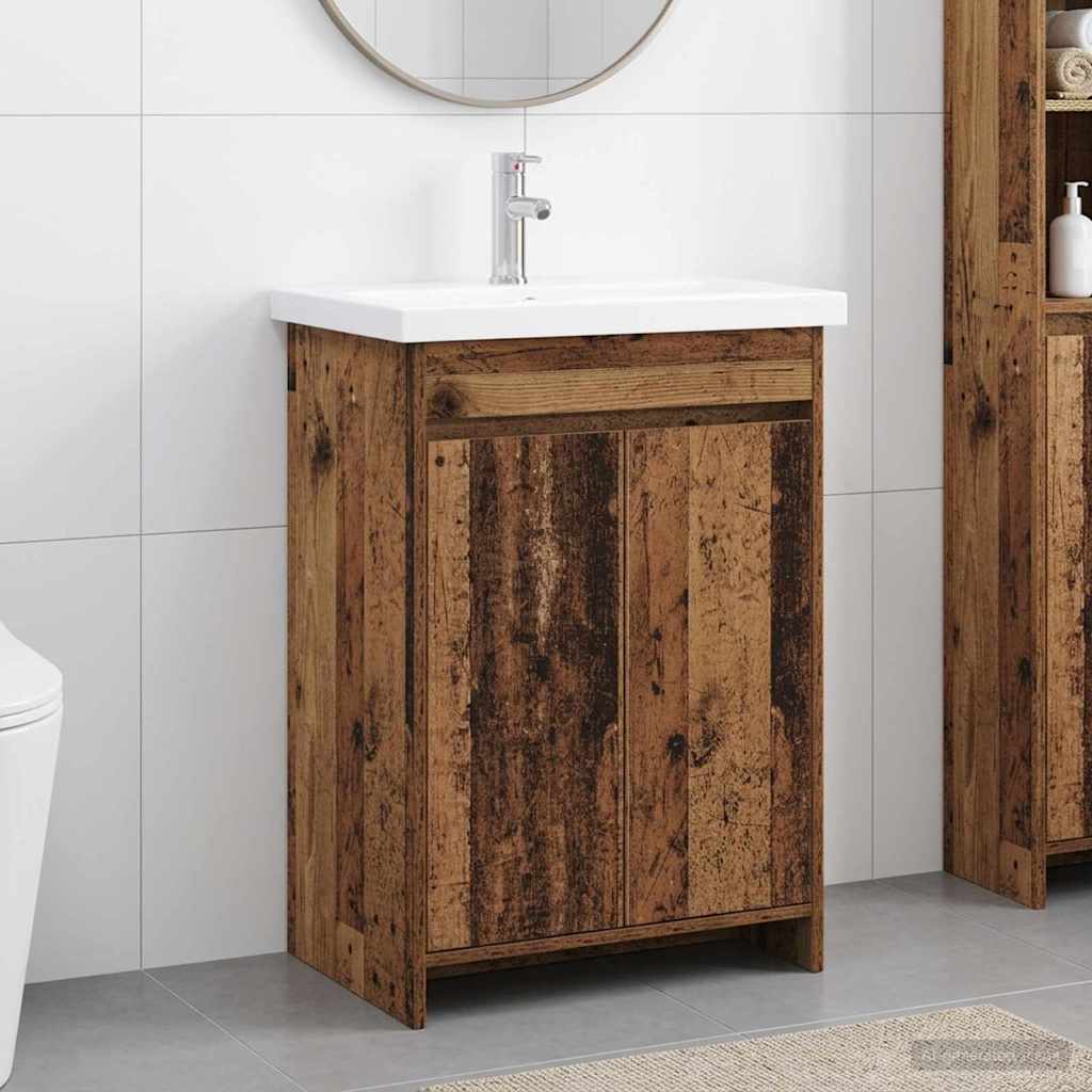 Badkamermeubelset Oud hout 81 x 40 x 84,5 cm Bewerkt hout