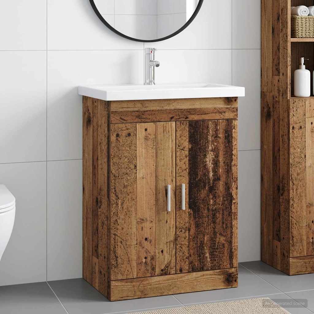 Badkamermeubelset Oud hout 61 x 40 x 84,5 cm Bewerkt hout