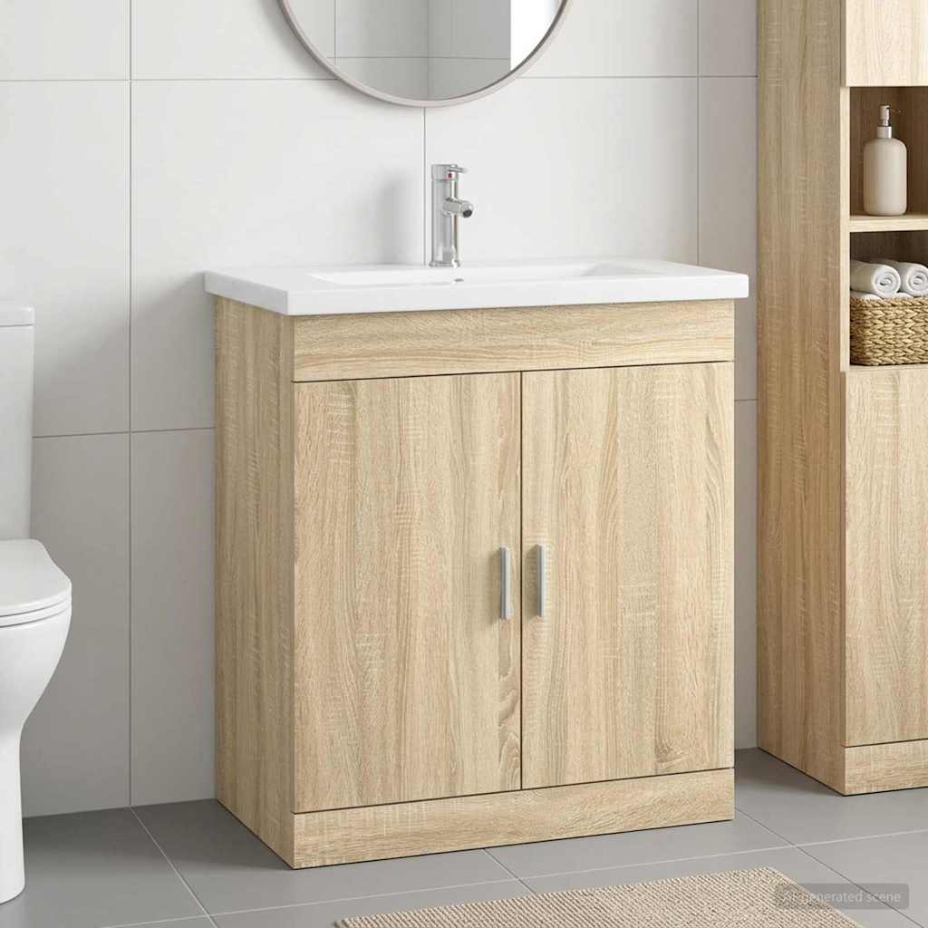 Badkamermeubelset Sonoma Eiken 81 x 40 x 84,5 cm Bewerkt hout