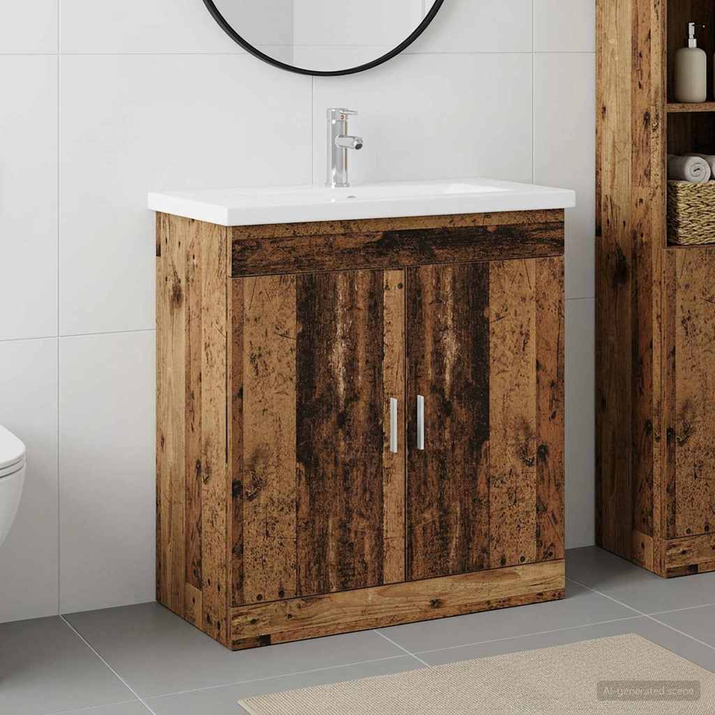 Badkamermeubelset Oud hout 81 x 40 x 84,5 cm Bewerkt hout