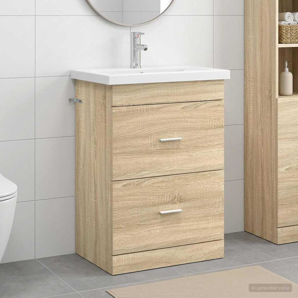 Badkamermeubelset Sonoma Eiken 61 x 40 x 84,5 cm Bewerkt hout