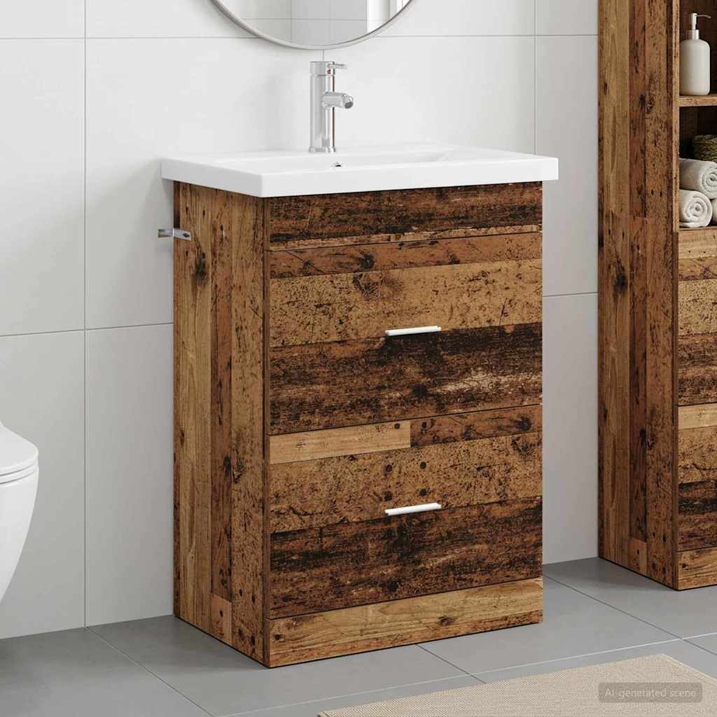 Badkamermeubelset Oud hout 61 x 40 x 84,5 cm Bewerkt hout