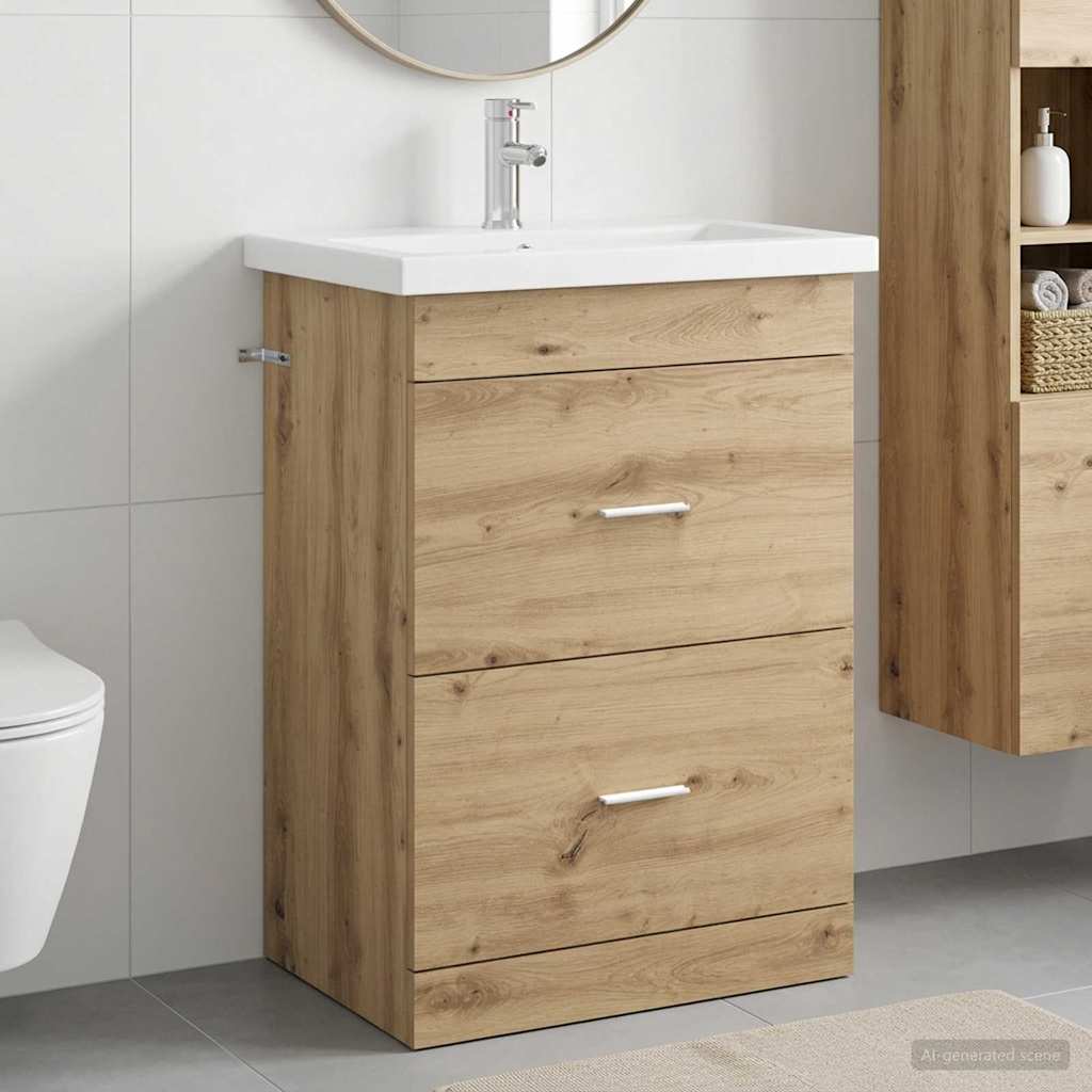 Badkamermeubelset Artisanaal eiken 61 x 40 x 84,5 cm