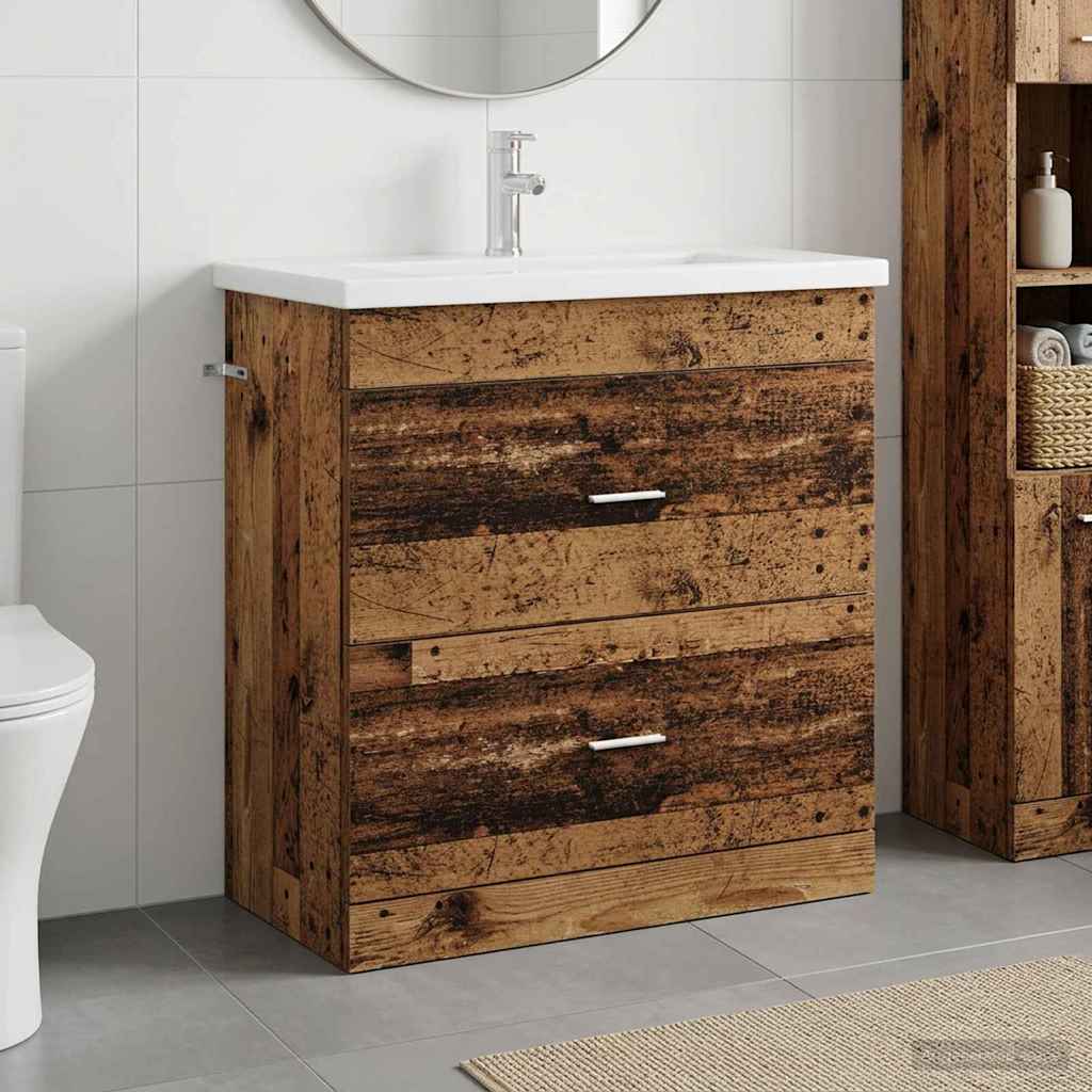 Badkamermeubelset Oud hout 81 x 40 x 84,5 cm Bewerkt hout