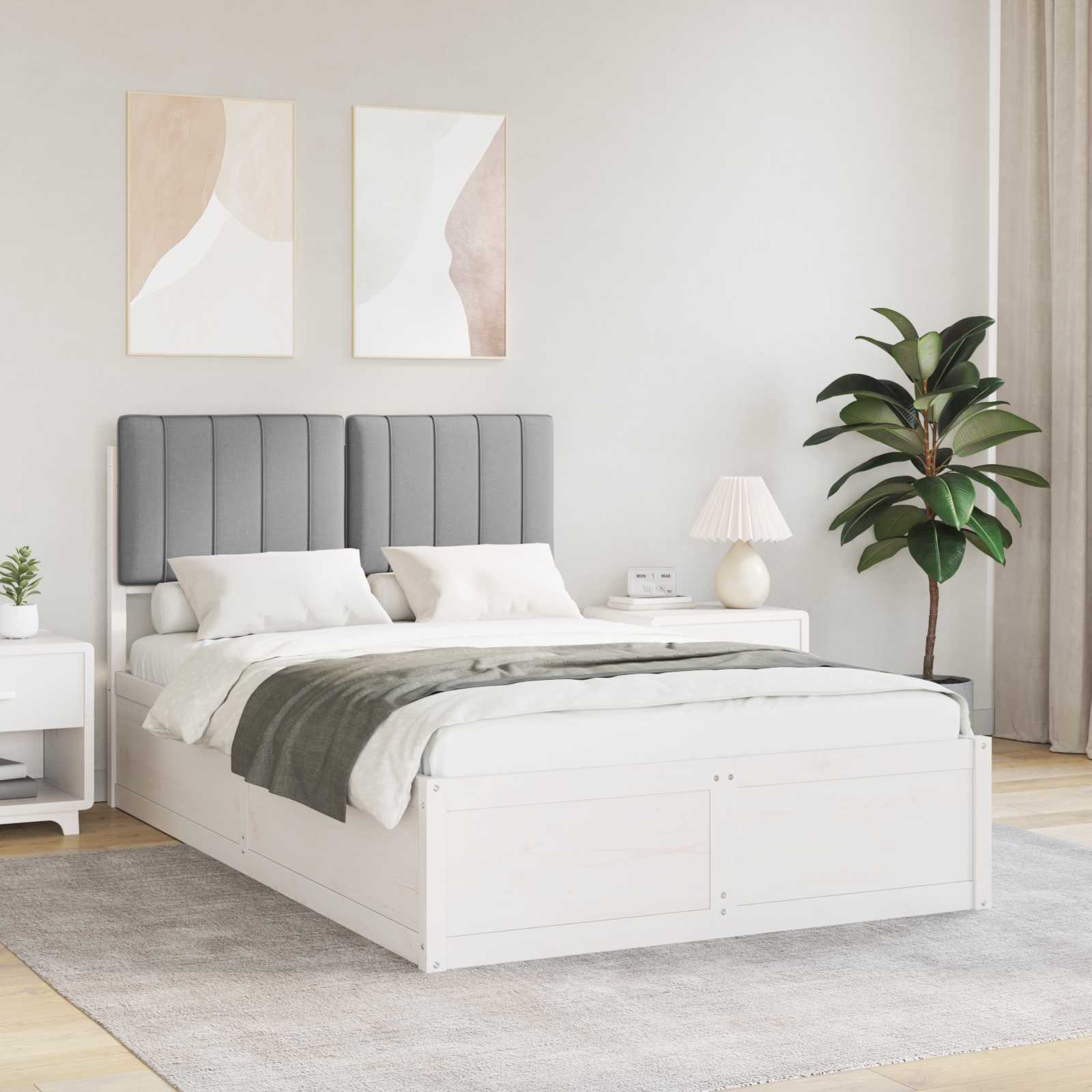 Bedframe met Gevoerd Hoofdgedeelte Lichtgrijs 120 x 190 cm – afbeelding 1