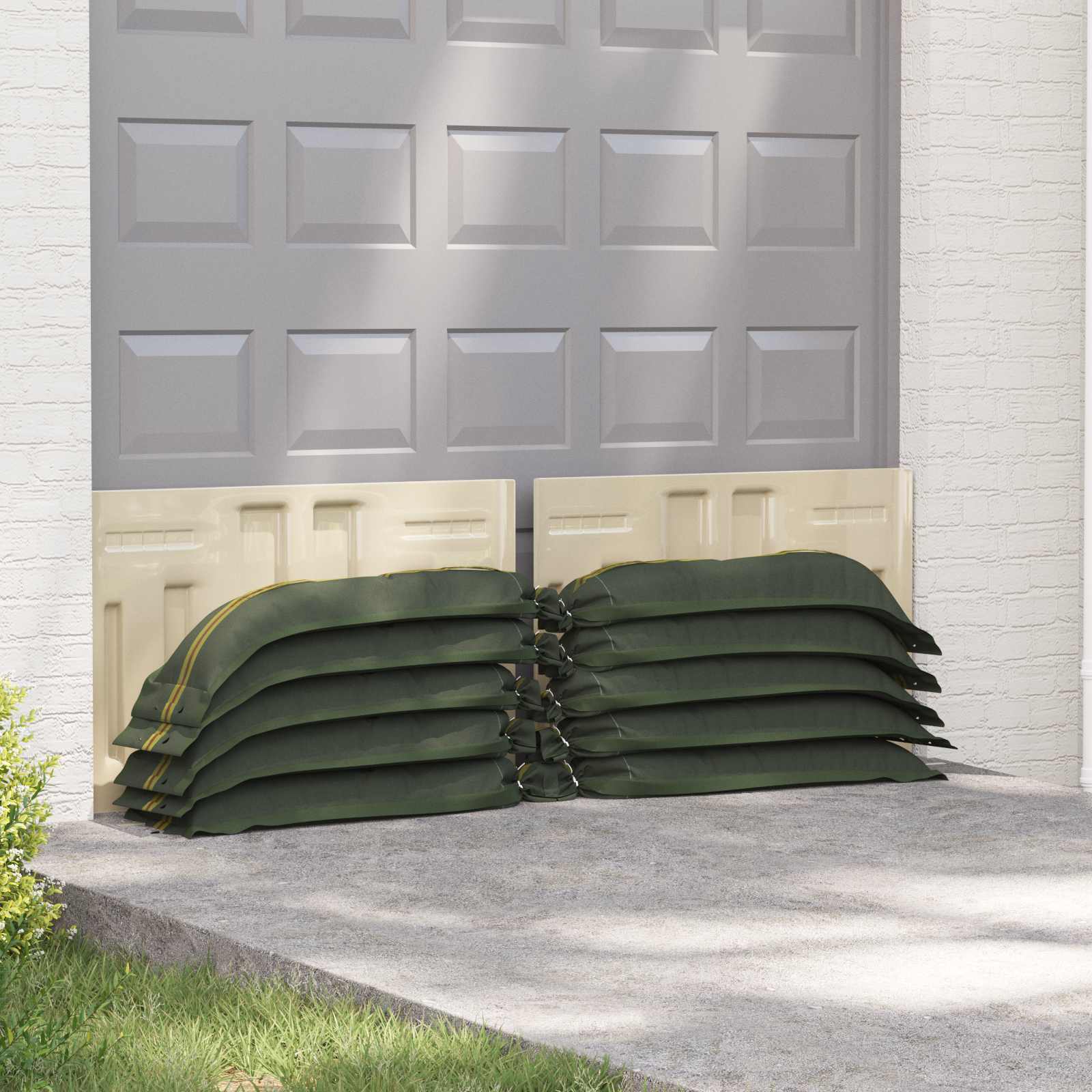 Zandzakken 50 pcs Donkergroen 100 x 25 cm HDPE