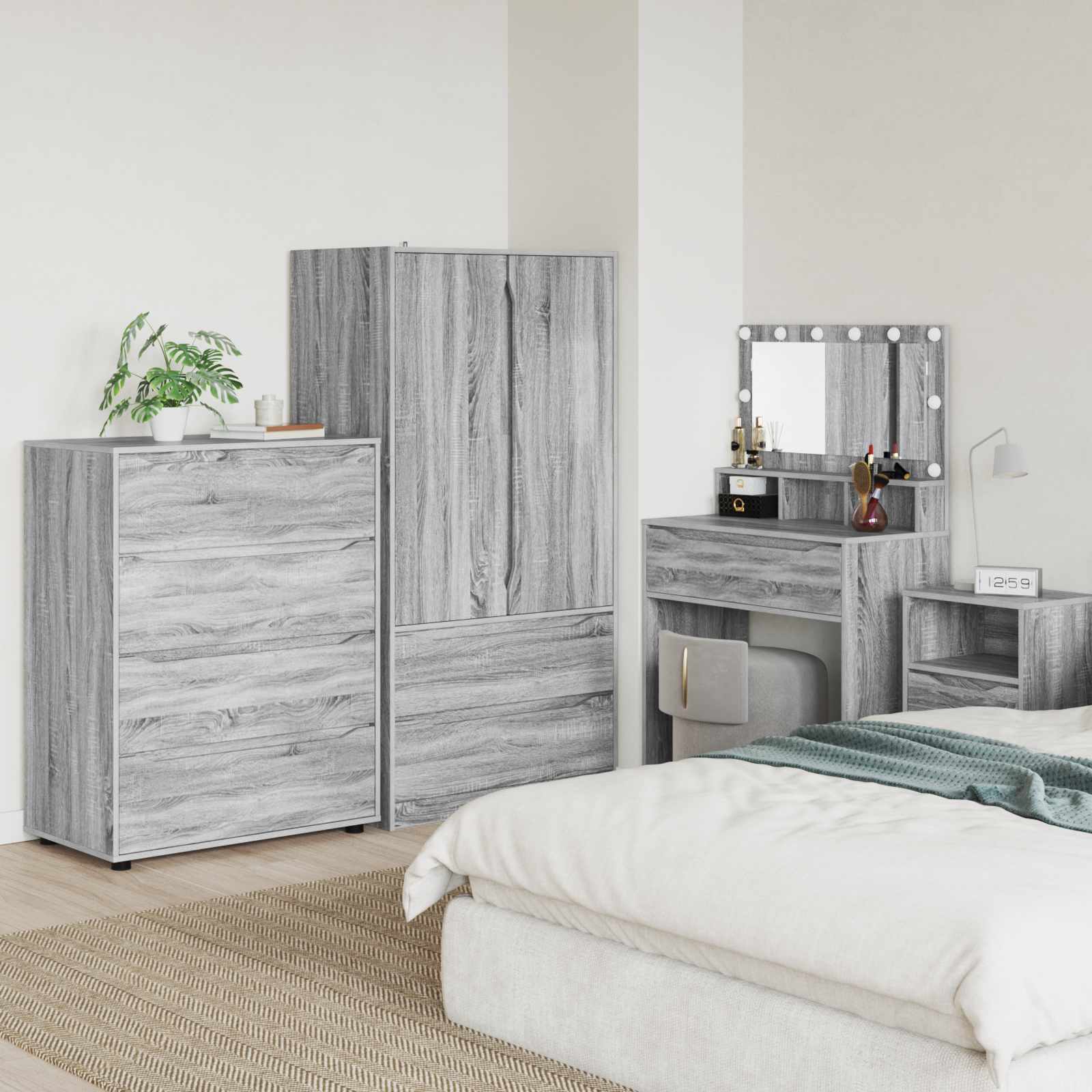 Opslagkasten Grijs Sonoma 80 x 48 x 105 cm Bewerkt hout