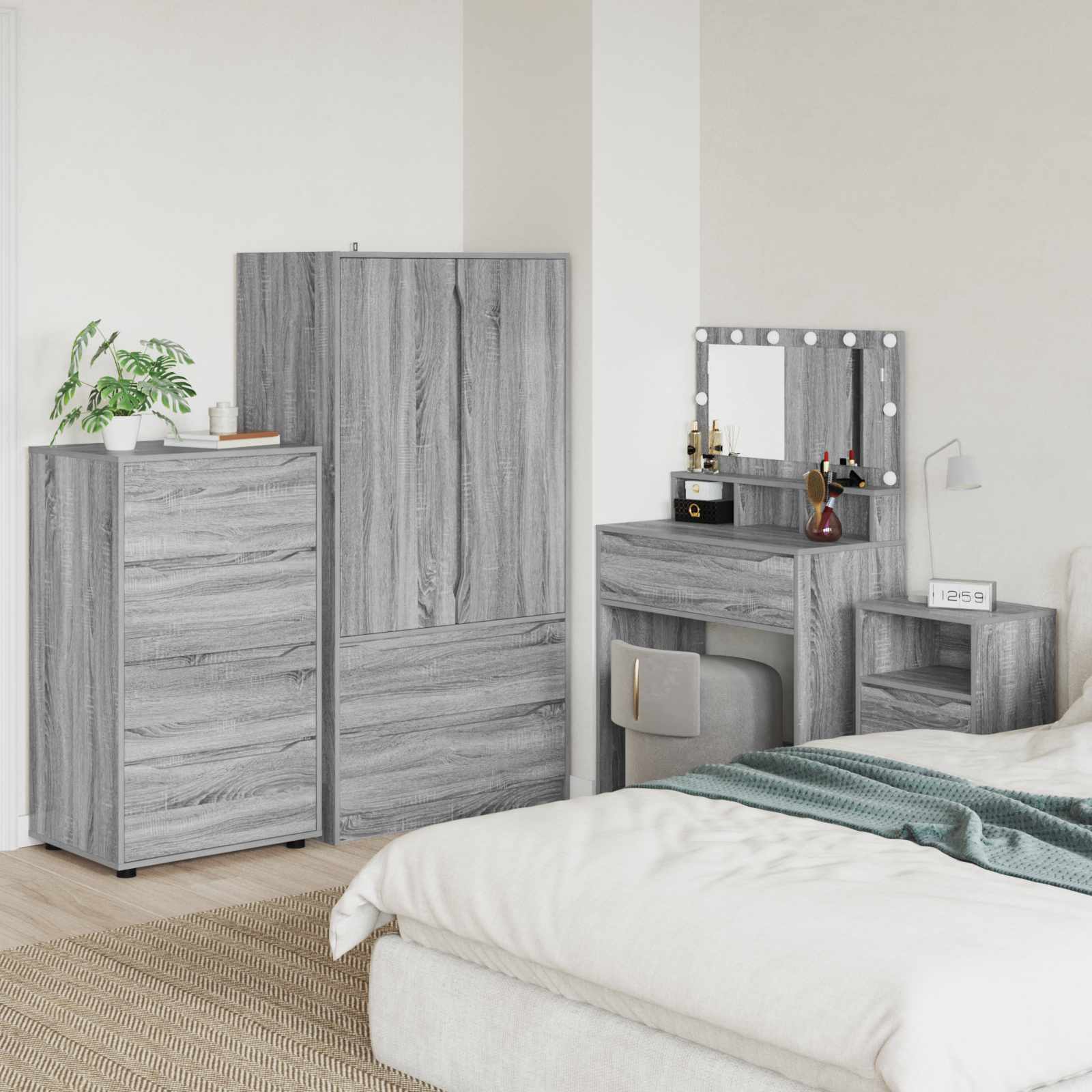 Opslagkasten Grijs Sonoma 60 x 48 x 105 cm Bewerkt hout