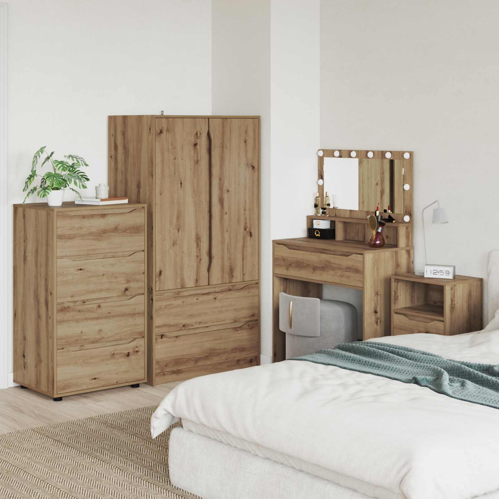 Opslagkasten Artisan Eiken 60 x 48 x 105 cm Bewerkt hout
