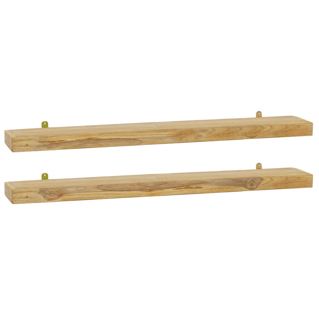 Wandschappen 2 st 90x15x4 cm massief teakhout – afbeelding 2