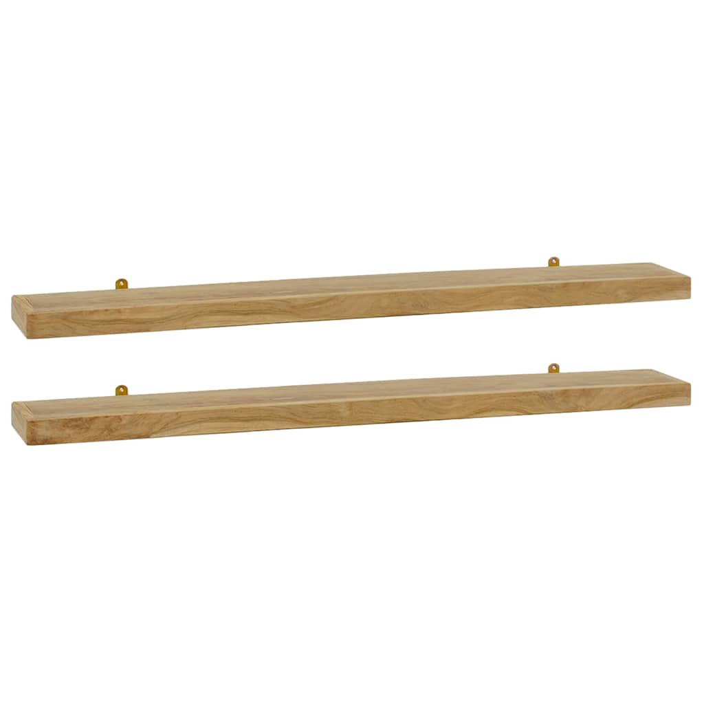 Wandschappen 2 st 110x15x4 cm massief teakhout – afbeelding 2