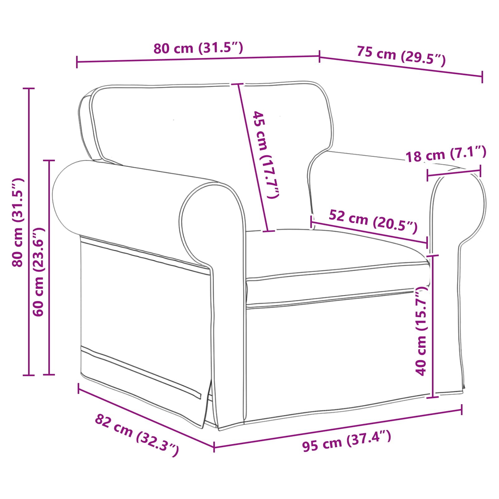 Bankstel 2 pcs Zwart 245 x 82 x 80 cm Stof – afbeelding 9