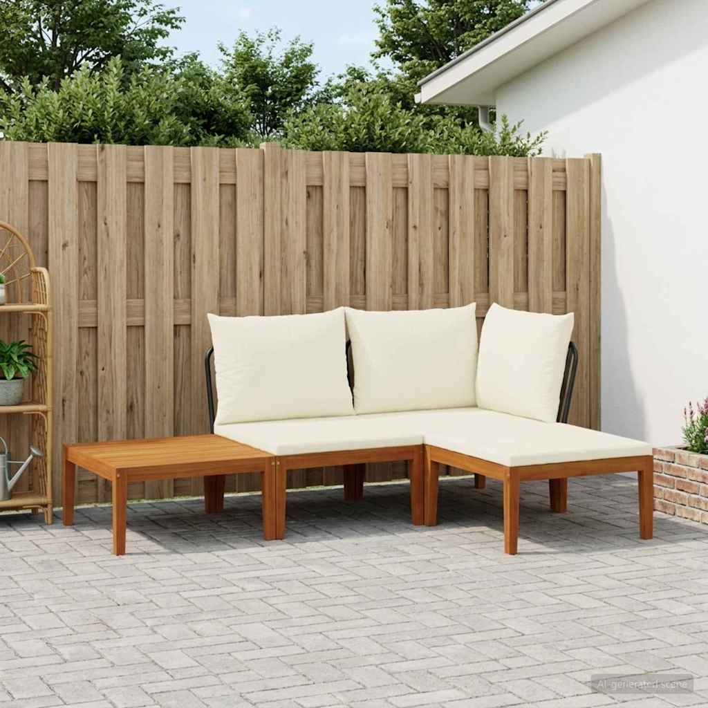 4 pcs Massief acaciahout & touw Naturel