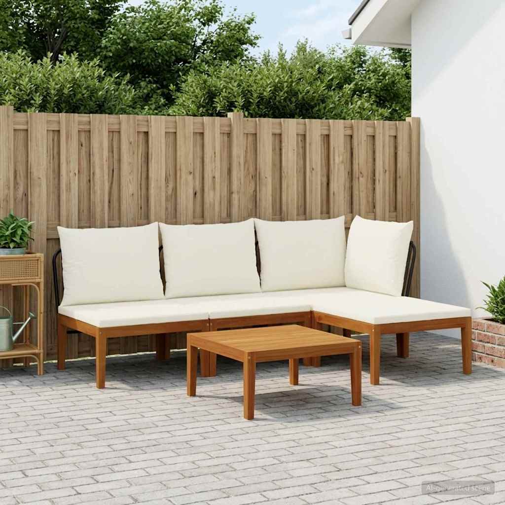 5 pcs Massief acaciahout & touw Naturel