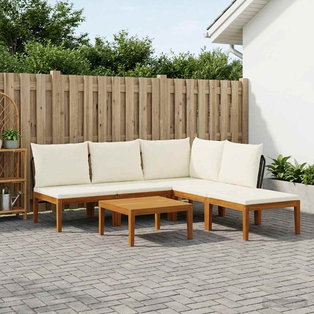 6 pcs Massief acaciahout & touw Naturel