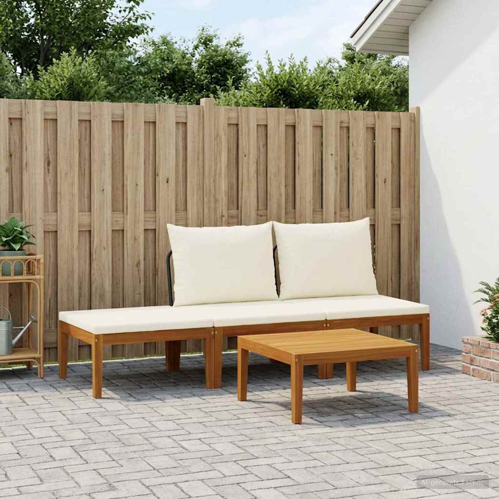 4 pcs Massief acaciahout & touw Naturel