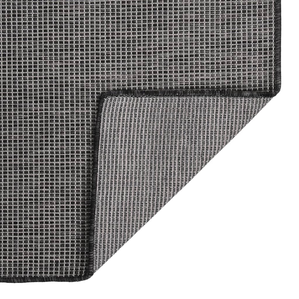 Buitenkleed platgeweven 140x200 cm grijs – afbeelding 2