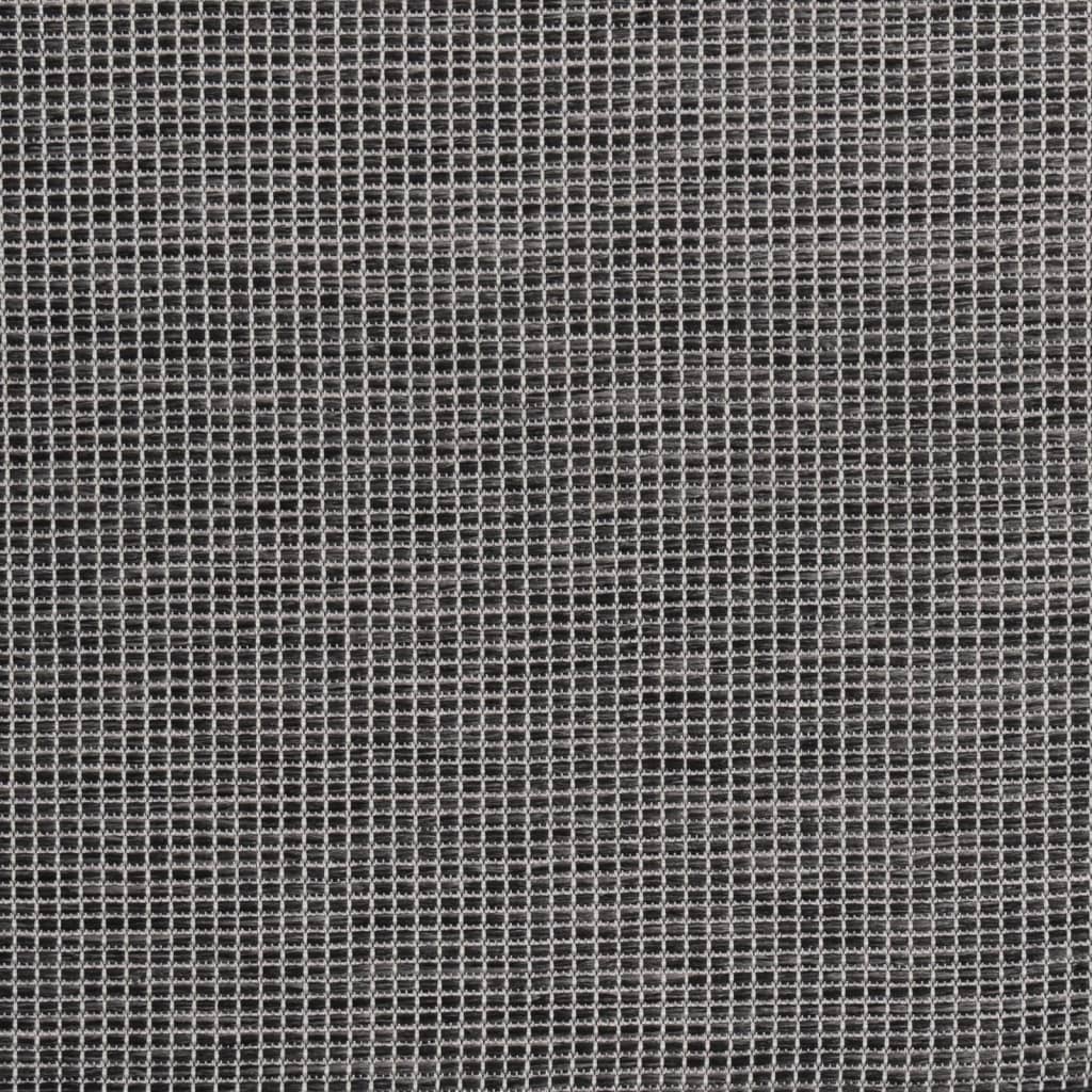 Buitenkleed platgeweven 140x200 cm grijs – afbeelding 5