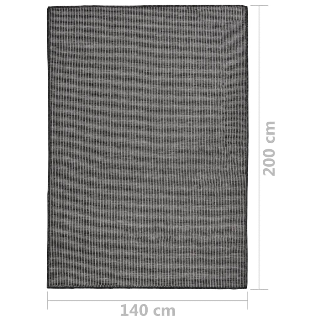 Buitenkleed platgeweven 140x200 cm grijs – afbeelding 6